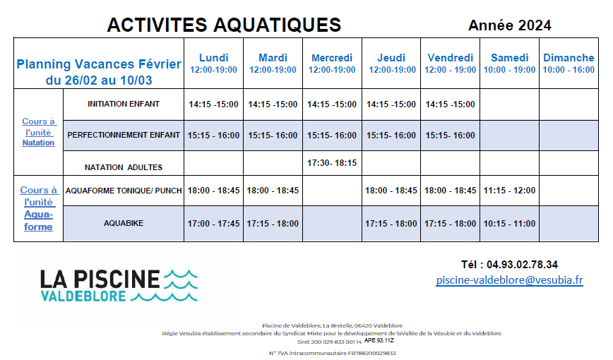 activités février